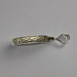 Silver, Double Sided, Pendant, Mother of Pearl & Blue Lace Agate, (925), Antique, Vintage, 25.70mm x 50.54mm