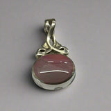 Silver, Double Sided, Pendant, DSW, Blue & Pink Agate, (925), Antique, Vintage, 22.18mm x 37.90mm, David Scott Walker