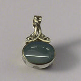 Silver, Double Sided, Pendant, DSW, Blue & Pink Agate, (925), Antique, Vintage, 22.18mm x 37.90mm, David Scott Walker