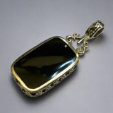 Silver, Double Sided, Pendant, Red Jasper & Black Onyx, (925), Antique, Vintage, 18.10mm x 46.67mm