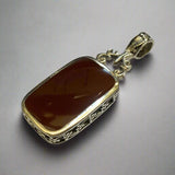 Silver, Double Sided, Pendant, Red Jasper & Black Onyx, (925), Antique, Vintage, 18.10mm x 46.67mm