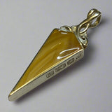 Silver, Double Sided, Pendant, DSW, Yellow & Blue, (925), Antique, Vintage, Large Hallmarks, 19.48mm x 64.73mm, David Scott Walker