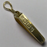 Silver, Double Sided, Pendant, DSW, Yellow & Blue, (925), Antique, Vintage, Large Hallmarks, 19.48mm x 64.73mm, David Scott Walker
