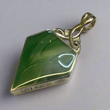 Silver, Double Sided, Pendant, DSW, Green & Orange, (925), Antique, Vintage, Large Hallmarks, 27.35mm x 53.75mm, David Scott Walker