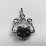 Silver, Three Side Spinner, Pendant, 925, Fob, Engravable