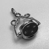 Silver, Three Side Spinner, Pendant, 925, Fob, Engravable