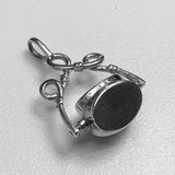 Silver, Three Side Spinner, Pendant, 925, Fob, Engravable