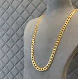 Gold, Chain, Metric Curb, 9ct, Yellow, (375), Hollow,  Antique, Vintage, 24 inches, 630 mm