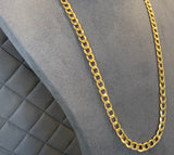 Gold, Chain, Metric Curb, 9ct, Yellow, (375), Hollow,  Antique, Vintage, 24 inches, 630 mm