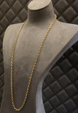 Gold, Chain, Oval Filed Belcher, 9ct, Yellow,  (375), Antique, Vintage, 28 inches, 711.2mm