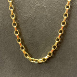 Gold, Chain, Oval Filed Belcher, 9ct, Yellow,  (375), Antique, Vintage, 28 inches, 711.2mm