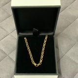 Gold, Chain, Oval Filed Belcher, 9ct, Yellow,  (375), Antique, Vintage, 28 inches, 711.2mm