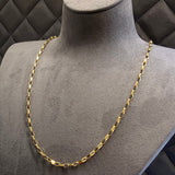 Gold, Chain, Oval, Filed, Belcher, 9ct, Yellow, (375), Antique, Vintage, 24 inches