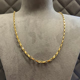 Gold, Chain, Oval, Filed, Belcher, 9ct, Yellow, (375), Antique, Vintage, 24 inches