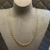 Gold, Chain, Oval, Filed, Belcher, 9ct, Yellow, (375), Antique, Vintage, 24 inches