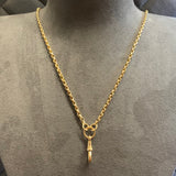 Gold, Chain, Oval  Belcher, 9ct, Yellow, (375), Antique, Vintage, Swivel Clip,  48 inches