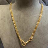 Gold, Chain, Oval  Belcher, 9ct, Yellow, (375), Antique, Vintage, Swivel Clip,  48 inches