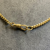 Gold, Chain, Box, 9ct, Yellow,  (375), Antique, Vintage, 31 inches, Swivel Clip