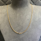 Gold, Chain, Angle Filed Trace, 9ct, Rose, (375), Antique, Vintage, 24 inches, Bolt Clasp