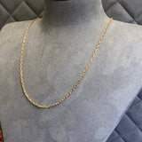Gold, Chain, Angle Filed Trace, 9ct, Rose, (375), Antique, Vintage, 24 inches, Bolt Clasp