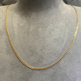 Gold, Chain, Flat Curb, Fine, 9ct, Yellow, (375), Antique, Vintage, 20 inches, Bolt Clasp