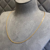 Gold, Chain, Flat Curb, Fine, 9ct, Yellow, (375), Antique, Vintage, 20 inches, Bolt Clasp