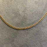 Gold, Chain, Flat Curb, Fine, 9ct, Yellow, (375), Antique, Vintage, 20 inches, Bolt Clasp