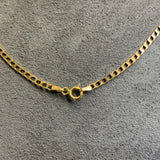 Gold, Chain, Flat Curb, Fine, 9ct, Yellow, (375), Antique, Vintage, 20 inches, Bolt Clasp