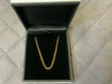 Gold, Chain, Flat Curb, Fine, 9ct, Yellow, (375), Antique, Vintage, 20 inches, Bolt Clasp