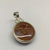 Silver, Pendant, Double Sided, Blue Onyx & Red Jasper, (925), Antique, Vintage, New