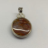 Silver, Pendant, Double Sided, Blue Onyx & Red Jasper, (925), Antique, Vintage, New