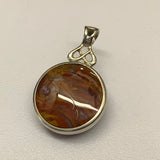 Silver, Pendant, Double Sided, Blue Onyx & Red Jasper, (925), Antique, Vintage, New