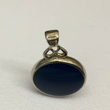 Silver, Pendant, Double Sided, Blue Onyx & Red Jasper, (925), Antique, Vintage, New