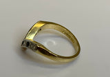 Vintage, Antique, Ring, 18ct, White Gold, Sapphire & Diamond V-Shape, Size K½ (51)