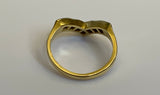Vintage, Antique, Ring, 18ct, White Gold, Sapphire & Diamond V-Shape, Size K½ (51)