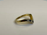 Vintage, Antique, Ring, 18ct, White Gold, Sapphire & Diamond V-Shape, Size K½ (51)