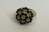 Vintage, Antique, Ring, 9ct, Yellow Gold, Sapphire & Diamond Cluster, Size M (54)