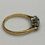 Vintage, Antique, Ring, 18ct, Yellow Gold, Sapphire & Diamond, Size O½ (57)