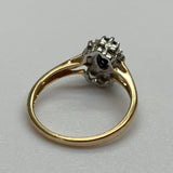 Vintage, Antique, Ring, 9ct, Yellow Gold, Sapphire & Diamond Cluster, Size M½ (53)