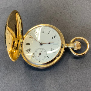 Ludvik Hainz, Pocket Watch, Prague, Vintage, Antique, Hunter, Roman Porcelain Dial, DC Jewellers