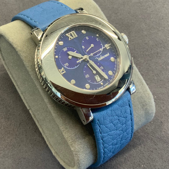 Paul Picot, Watch, Méditerranée, 4105, Chronograph, 3 Sub Dials, Blue Leather Strap, DC Jewellers