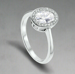 Waterford, Jewellery Ring, (L), Elevated Round Solitaire, Sterling Silver, WR275