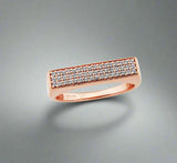 Waterford, Jewellery Ring, (N), (54), Rose Gold Toned Shimmering Oblong, Sterling Silver, WR237