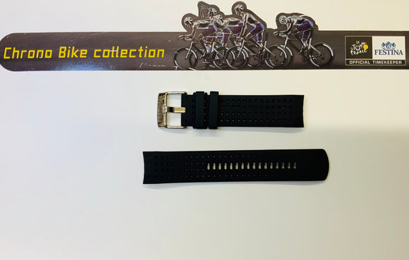 Festina, Replacement Strap, Bike Chronograph Sport, 26mm, Black  Silicone, Rub, F20353/1 BC10252