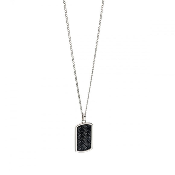 Fred Bennett, Gents Jewellery, Necklace,  N4001, The Maverick, Leather Tag, Stainless Steel, Pendant