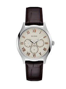 Guess, Watch, Gents, W1130G2, Watson, Leather Srap, White Dial.