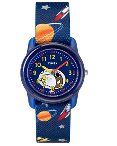 Timex, Watch, Kids, 29mm,  Space Ship and Star Pattern,  Elastic Fabric.