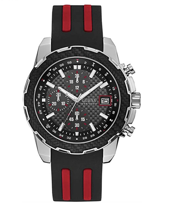 Guess Watch Gents W1047G1 Mens Chronograph Quartz Silicone Strap DC Jewellers UK