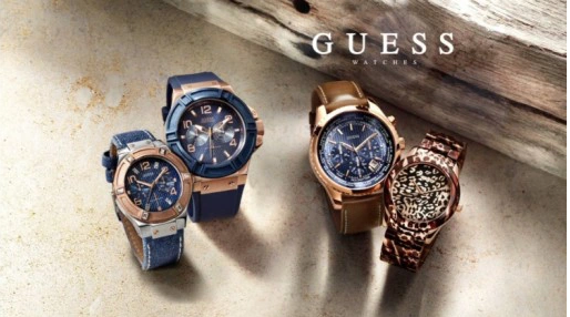 Guess Watch Gents W0040G10 Brown Strap Blue Dial