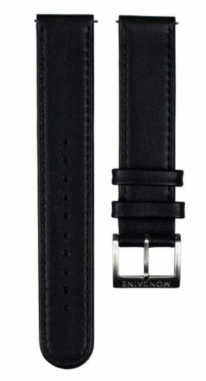 Mondaine, Replacement Strap, FE1622020Q5, Black Leather, 20mm, Evo.